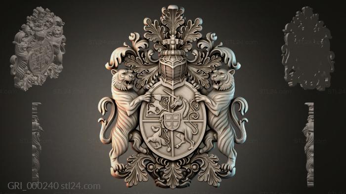 Гербы фентези (GRI_000240) 3D модель для ЧПУ станка
