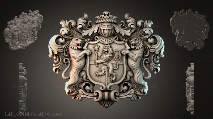 Гербы фентези (GRI_000475) 3D модель для ЧПУ станка