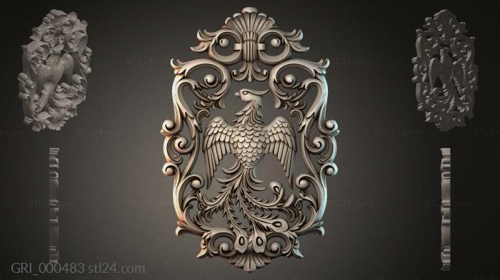 Гербы фентези (GRI_000483) 3D модель для ЧПУ станка