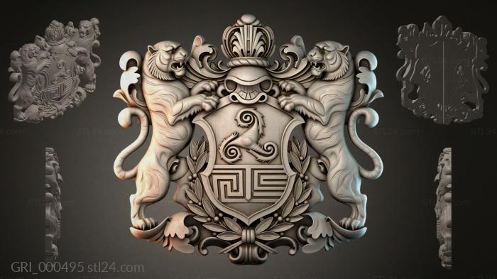 Гербы фентези (GRI_000495) 3D модель для ЧПУ станка