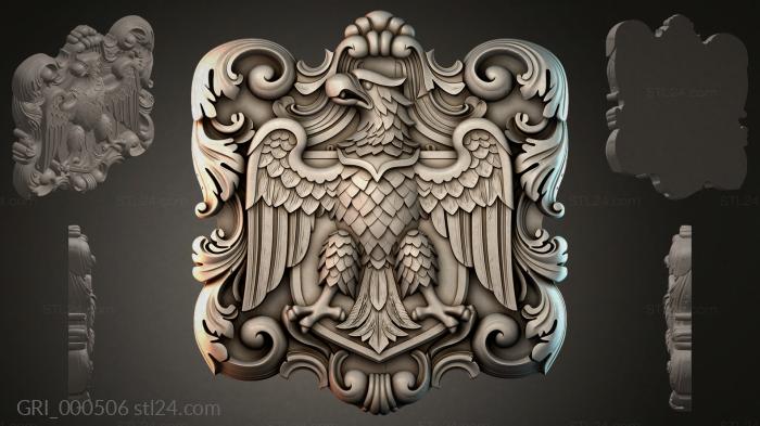 Гербы фентези (GRI_000506) 3D модель для ЧПУ станка