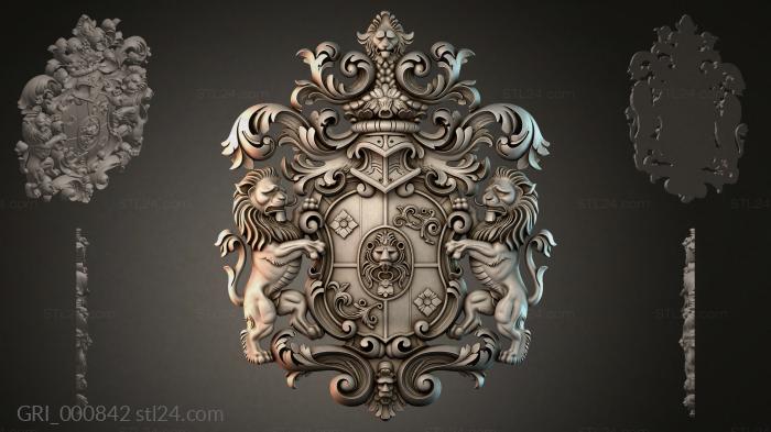Гербы фентези (GRI_000842) 3D модель для ЧПУ станка