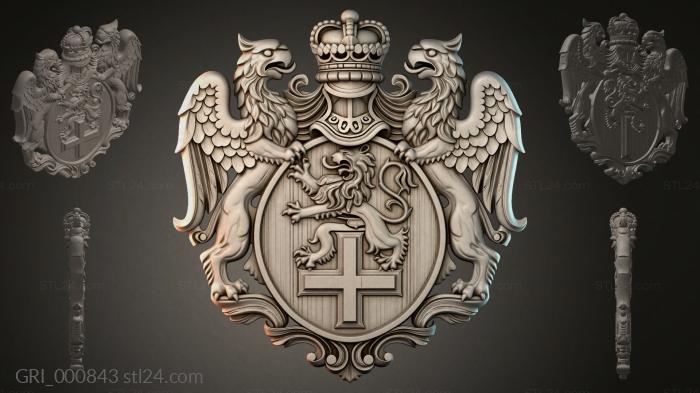 Гербы фентези (GRI_000843) 3D модель для ЧПУ станка
