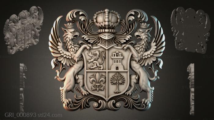 Гербы фентези (GRI_000893) 3D модель для ЧПУ станка