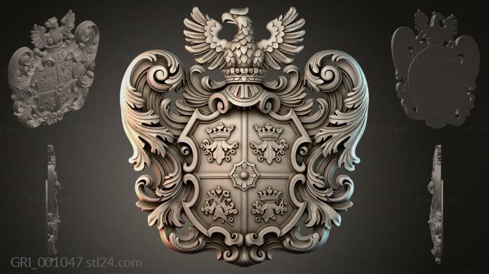 Гербы фентези (GRI_001047) 3D модель для ЧПУ станка