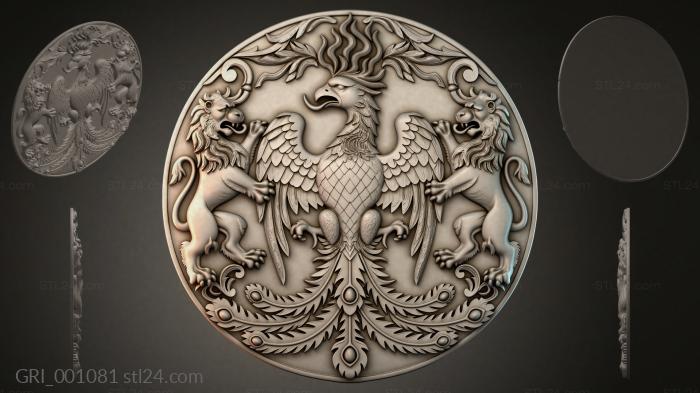 Гербы фентези (GRI_001081) 3D модель для ЧПУ станка