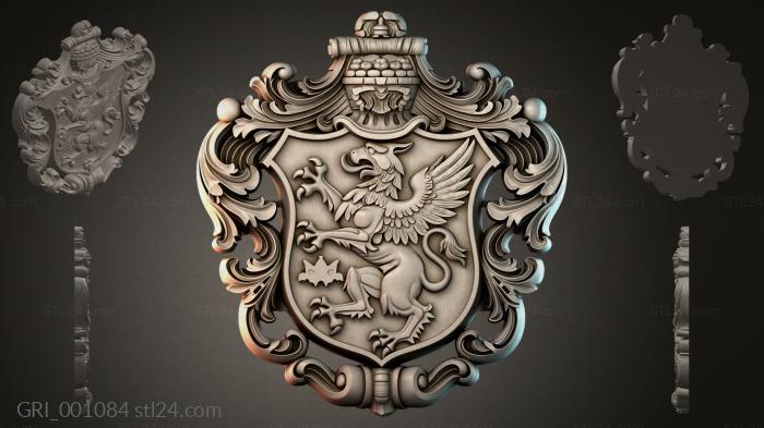 Гербы фентези (GRI_001084) 3D модель для ЧПУ станка