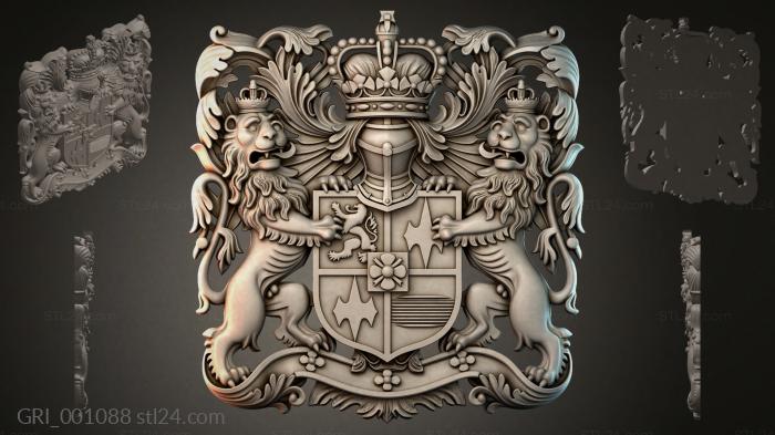 Гербы фентези (GRI_001088) 3D модель для ЧПУ станка