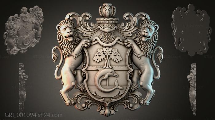 Гербы фентези (GRI_001094) 3D модель для ЧПУ станка