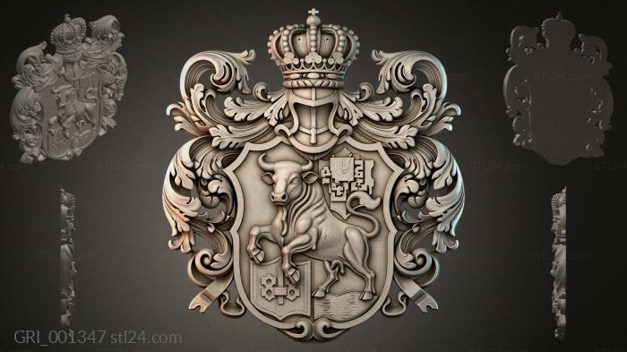 Гербы фентези (GRI_001347) 3D модель для ЧПУ станка
