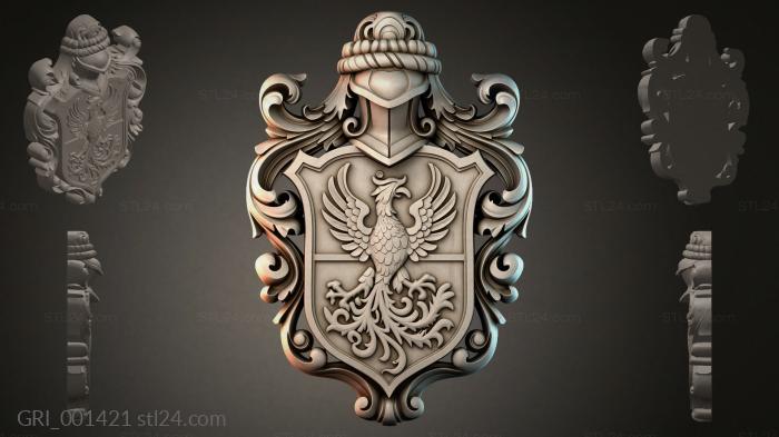 Гербы фентези (GRI_001421) 3D модель для ЧПУ станка