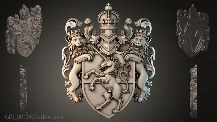 Гербы фентези (GRI_001502) 3D модель для ЧПУ станка