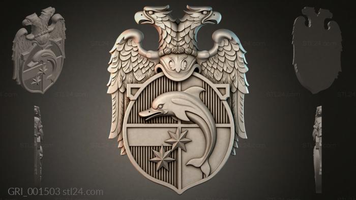 Гербы фентези (GRI_001503) 3D модель для ЧПУ станка