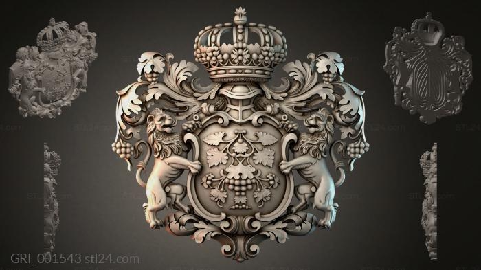 Гербы фентези (GRI_001543) 3D модель для ЧПУ станка
