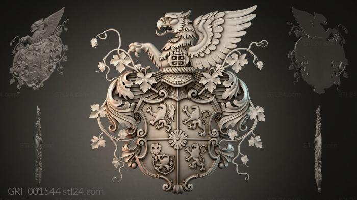 Гербы фентези (GRI_001544) 3D модель для ЧПУ станка