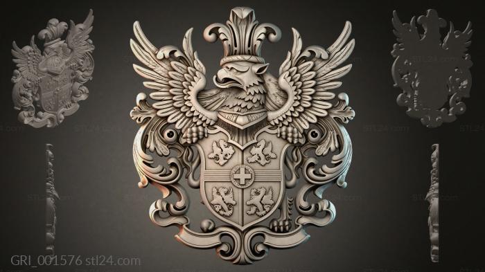 Гербы фентези (GRI_001576) 3D модель для ЧПУ станка
