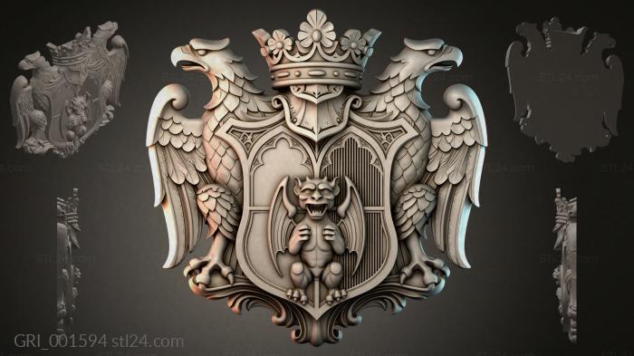 Гербы фентези (GRI_001594) 3D модель для ЧПУ станка