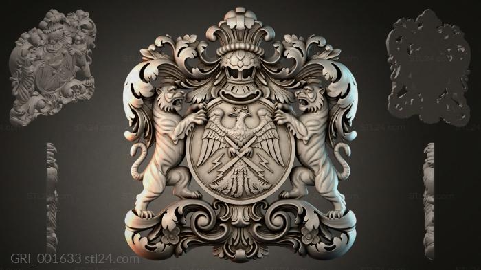 Гербы фентези (GRI_001633) 3D модель для ЧПУ станка