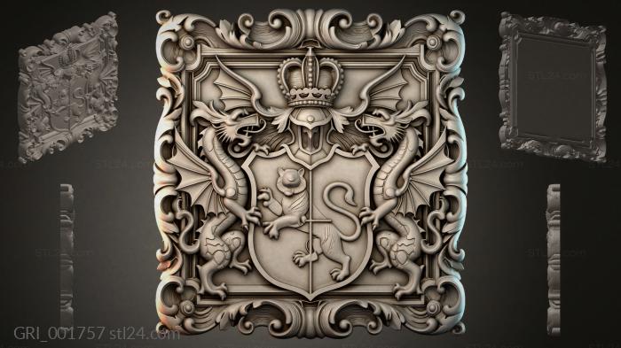 Гербы фентези (GRI_001757) 3D модель для ЧПУ станка