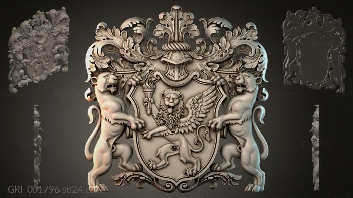Гербы фентези (GRI_001796) 3D модель для ЧПУ станка