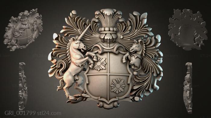 Гербы фентези (GRI_001799) 3D модель для ЧПУ станка