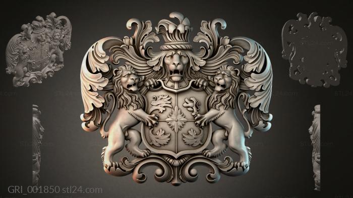 Гербы фентези (GRI_001850) 3D модель для ЧПУ станка