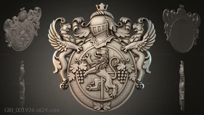 Гербы фентези (GRI_001926) 3D модель для ЧПУ станка