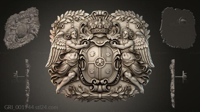 Гербы фентези (GRI_001944) 3D модель для ЧПУ станка