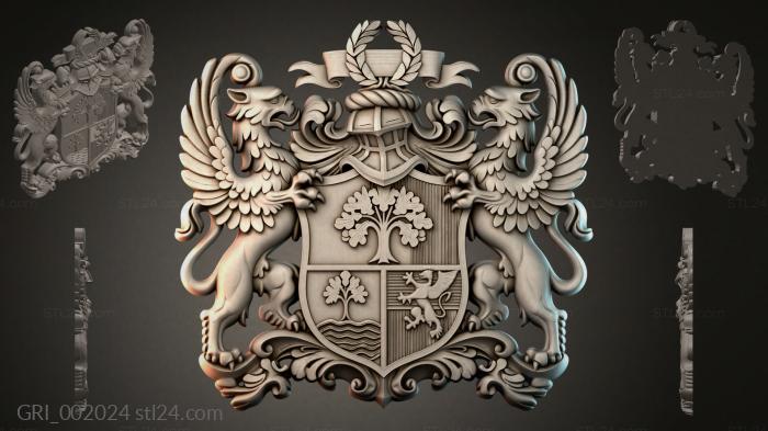 Гербы фентези (GRI_002024) 3D модель для ЧПУ станка