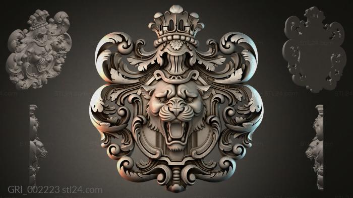 Гербы фентези (GRI_002223) 3D модель для ЧПУ станка