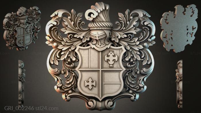 Гербы фентези (GRI_002246) 3D модель для ЧПУ станка