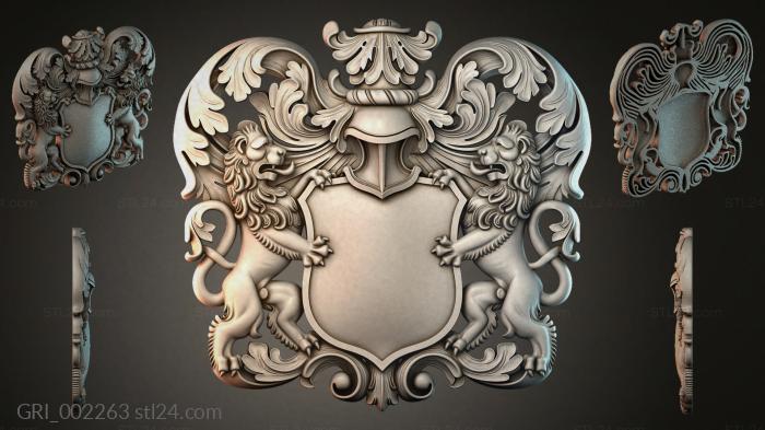 Гербы фентези (GRI_002263) 3D модель для ЧПУ станка