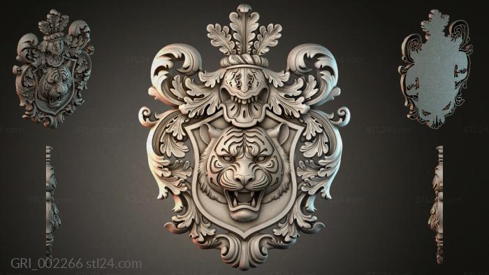 Гербы фентези (GRI_002266) 3D модель для ЧПУ станка