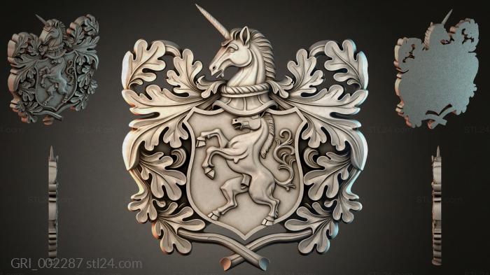 Гербы фентези (GRI_002287) 3D модель для ЧПУ станка
