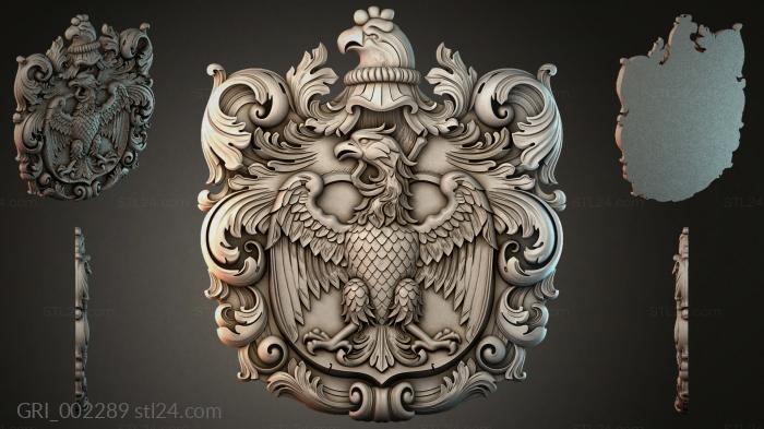 Гербы фентези (GRI_002289) 3D модель для ЧПУ станка