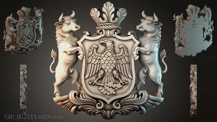Гербы фентези (GRI_002311) 3D модель для ЧПУ станка