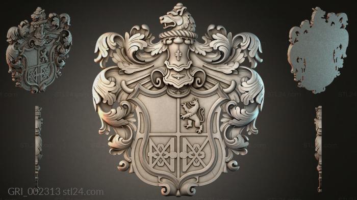 Гербы фентези (GRI_002313) 3D модель для ЧПУ станка