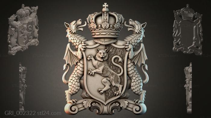 Гербы фентези (GRI_002322) 3D модель для ЧПУ станка