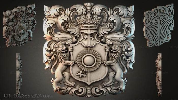 Гербы фентези (GRI_002366) 3D модель для ЧПУ станка