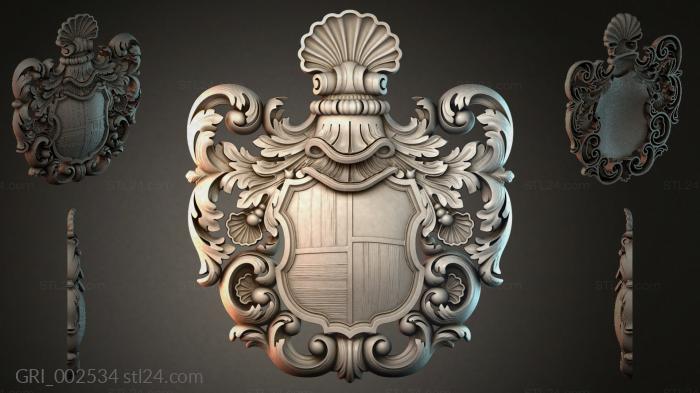 Гербы фентези (GRI_002534) 3D модель для ЧПУ станка