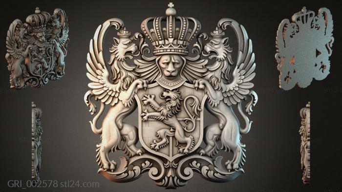 Гербы фентези (GRI_002578) 3D модель для ЧПУ станка