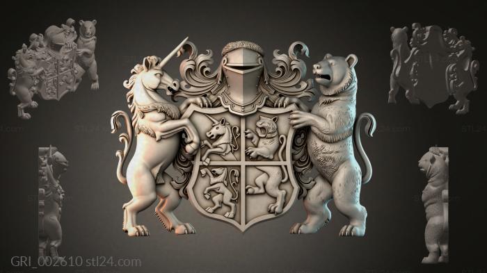 Гербы фентези (GRI_002610) 3D модель для ЧПУ станка