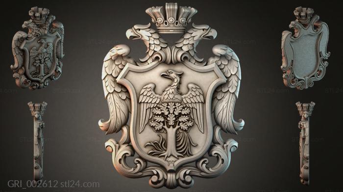 Гербы фентези (GRI_002612) 3D модель для ЧПУ станка