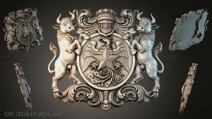 Гербы фентези (GRI_002644) 3D модель для ЧПУ станка