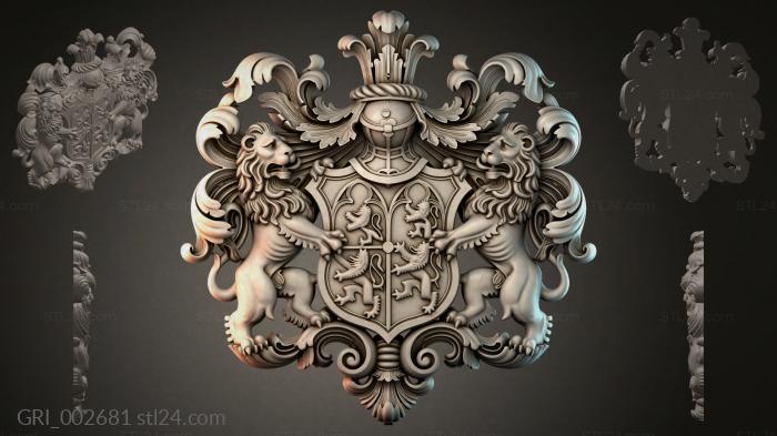 Гербы фентези (GRI_002681) 3D модель для ЧПУ станка