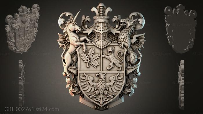 Гербы фентези (GRI_002761) 3D модель для ЧПУ станка