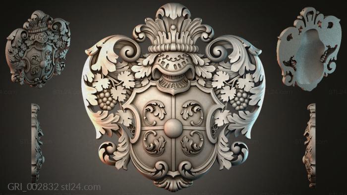 Гербы фентези (GRI_002832) 3D модель для ЧПУ станка