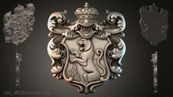 Гербы фентези (GRI_002856) 3D модель для ЧПУ станка