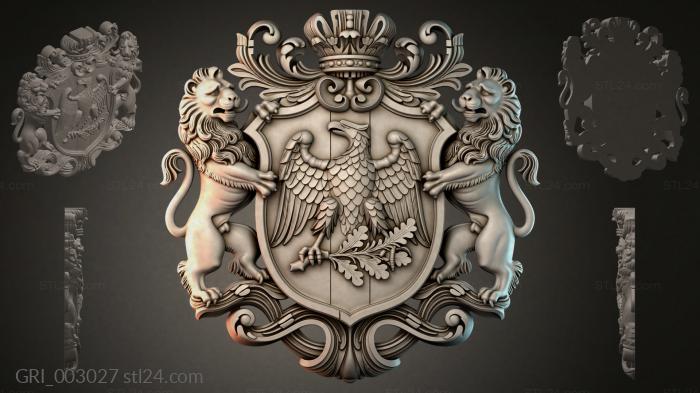 Гербы фентези (GRI_003027) 3D модель для ЧПУ станка