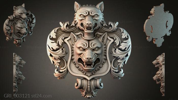 Гербы фентези (GRI_003121) 3D модель для ЧПУ станка